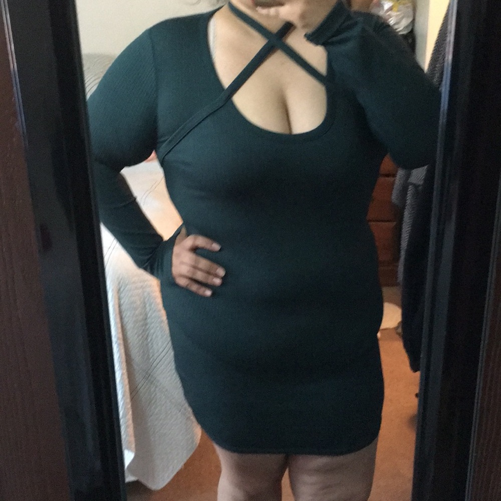 Plus size cross strap dress